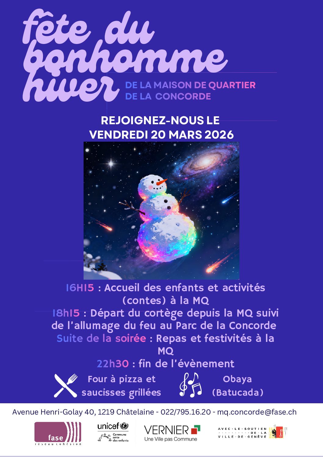 Fête du bonhomme hiver 2026 - Maison de quartier de la Concorde (MQC)